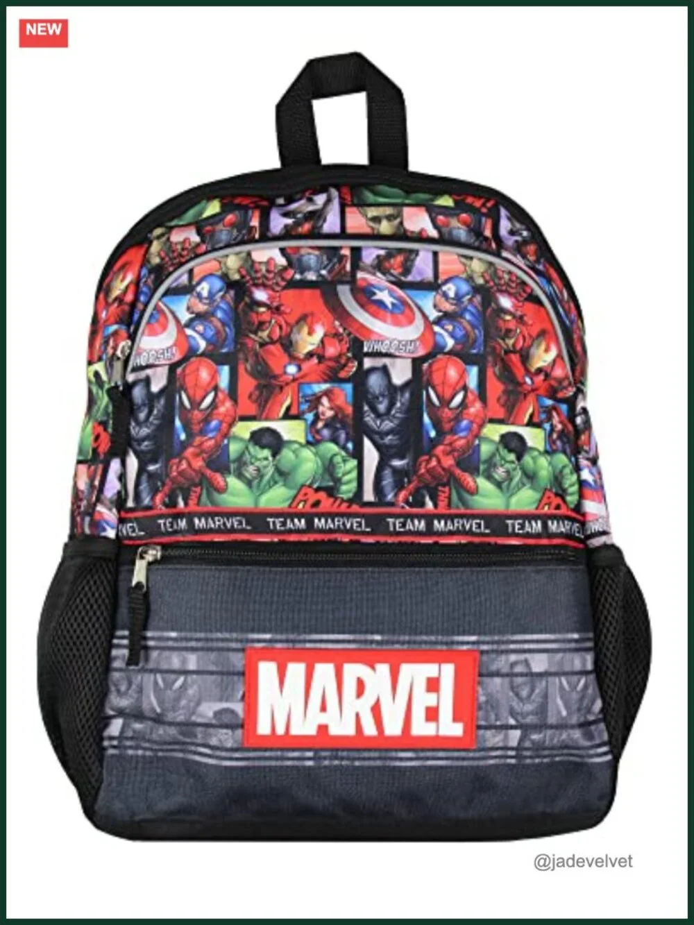 Avengers Superhero Backpack for Kids with Water Bottle Pockets, Padded Straps,